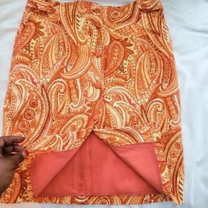 Talbots Vibrant Orange A-Line Skirt